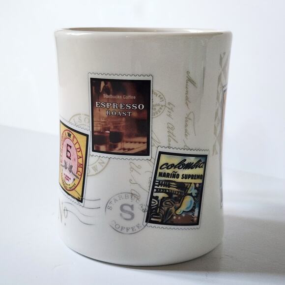 Vintage Starbucks Barista Air Mail Stamp Series Mug – Kenya Sulawesi Colombia - Picture 6 of 12
